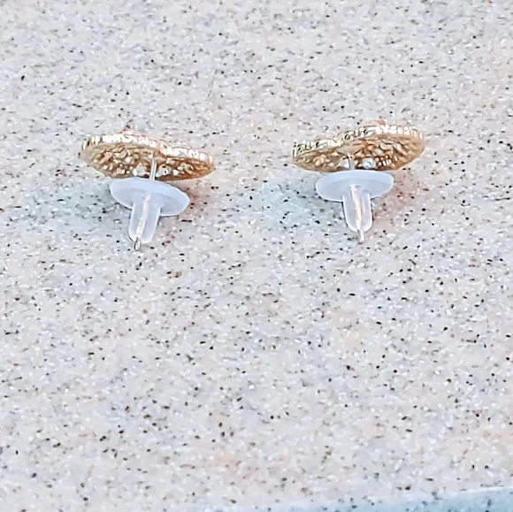 DOUBLE HEART PINK & CLEAR CUBIC ZIRCONIA SURGICAL STEEL STUD EARRINGS - Picture 7 of 9